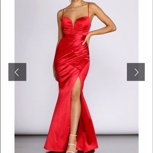 Satin red prom dress\event